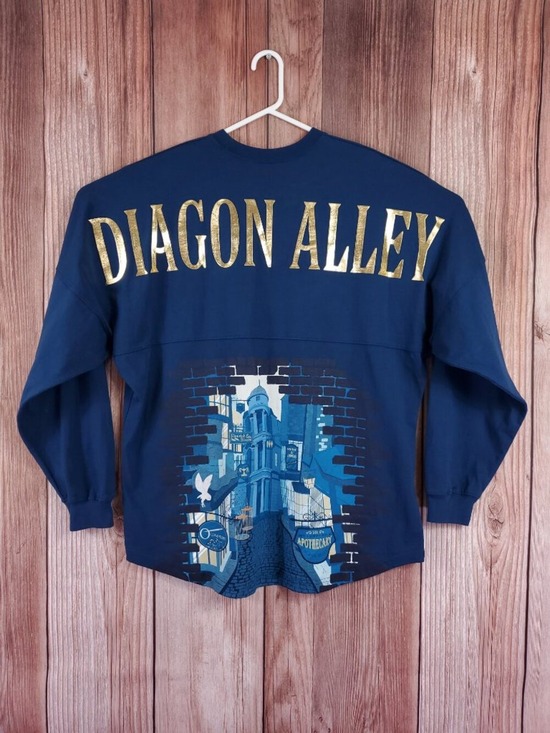 Wizarding World Of Harry Potter Other - Harry Potter Wizarding World Spirit Jersey Shirt Large Navy Gold Diagon Alley
